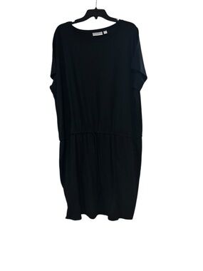 Belle by Kim Gravel Black Midi Drawstring Waist Dress